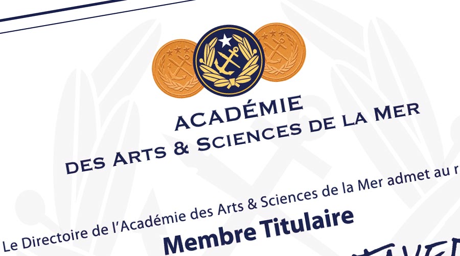 Diplome © Académie des Arts et Sciences de la Mer