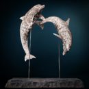 YVELIN_Laurent_Duo-de-Dauphins_sculpture_raku