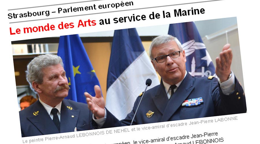 Au Parlement Europeen Jean-Pierre Labonne et Pierre-Arnaud Lebonnois de Nehel © Académie des Arts et Sciences de la Mer